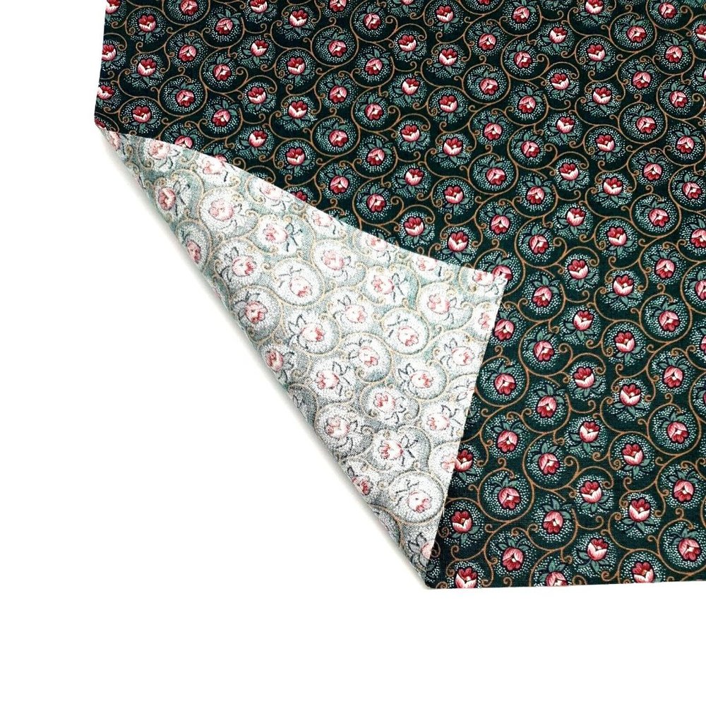 Purple Tulip Hunter Green Fat Quarter Fabric 100% Cotton 18" x 21" Minimum Cut 1 - Picture 5 of 6